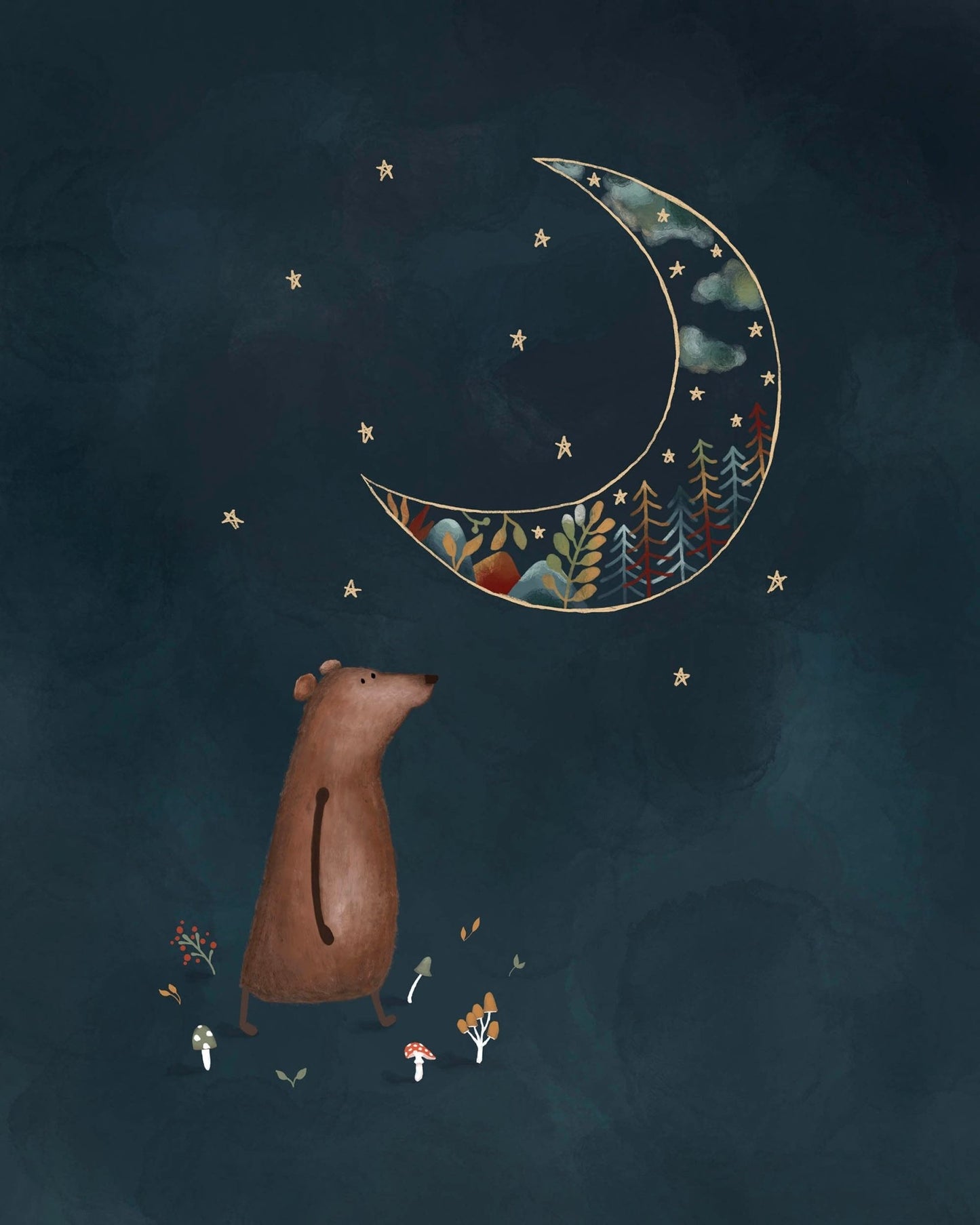 2 - Piece Dreamy Night Sky Nursery Poster Set - Prints - Urchin Bay