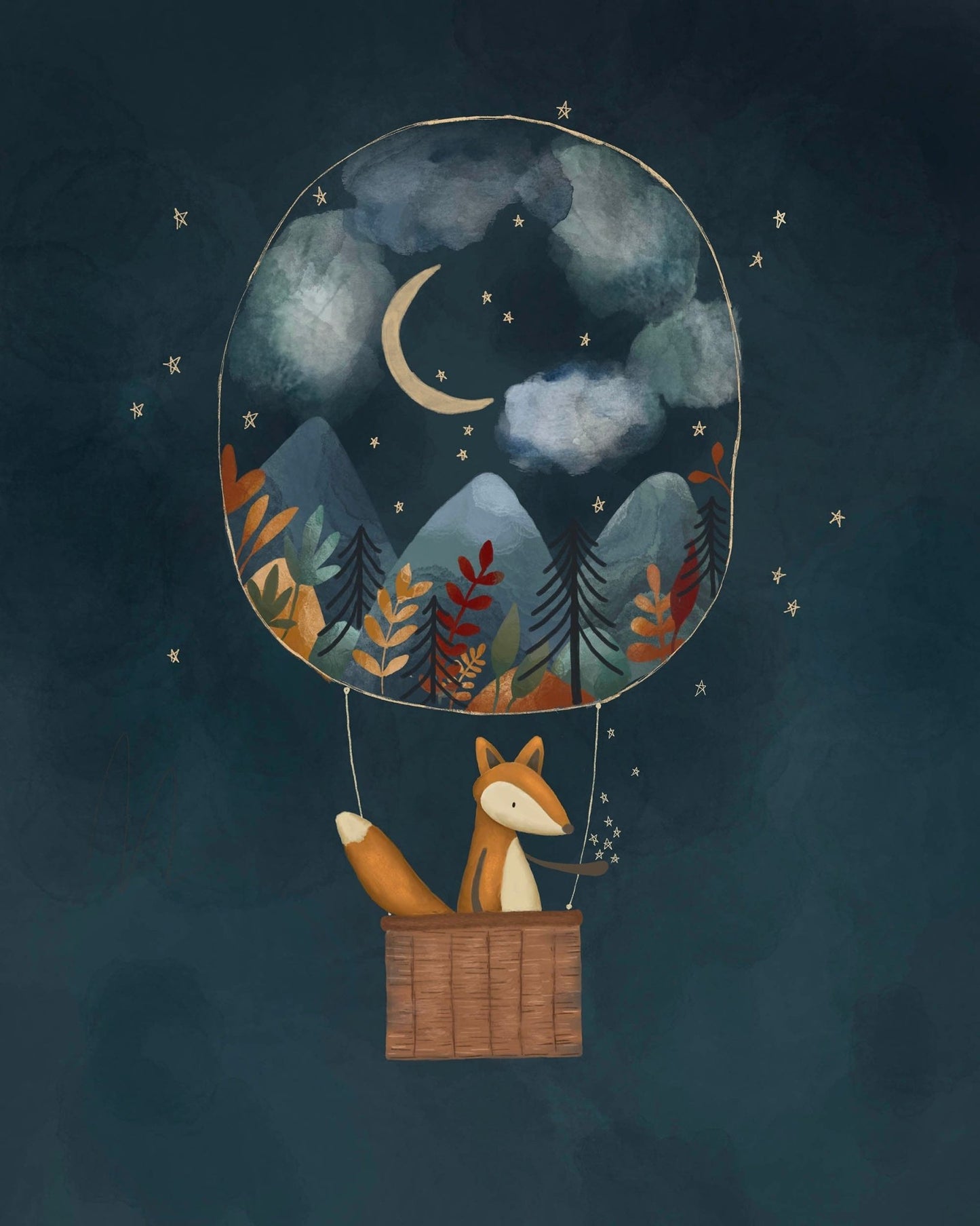 2 - Piece Dreamy Night Sky Nursery Poster Set - Prints - Urchin Bay