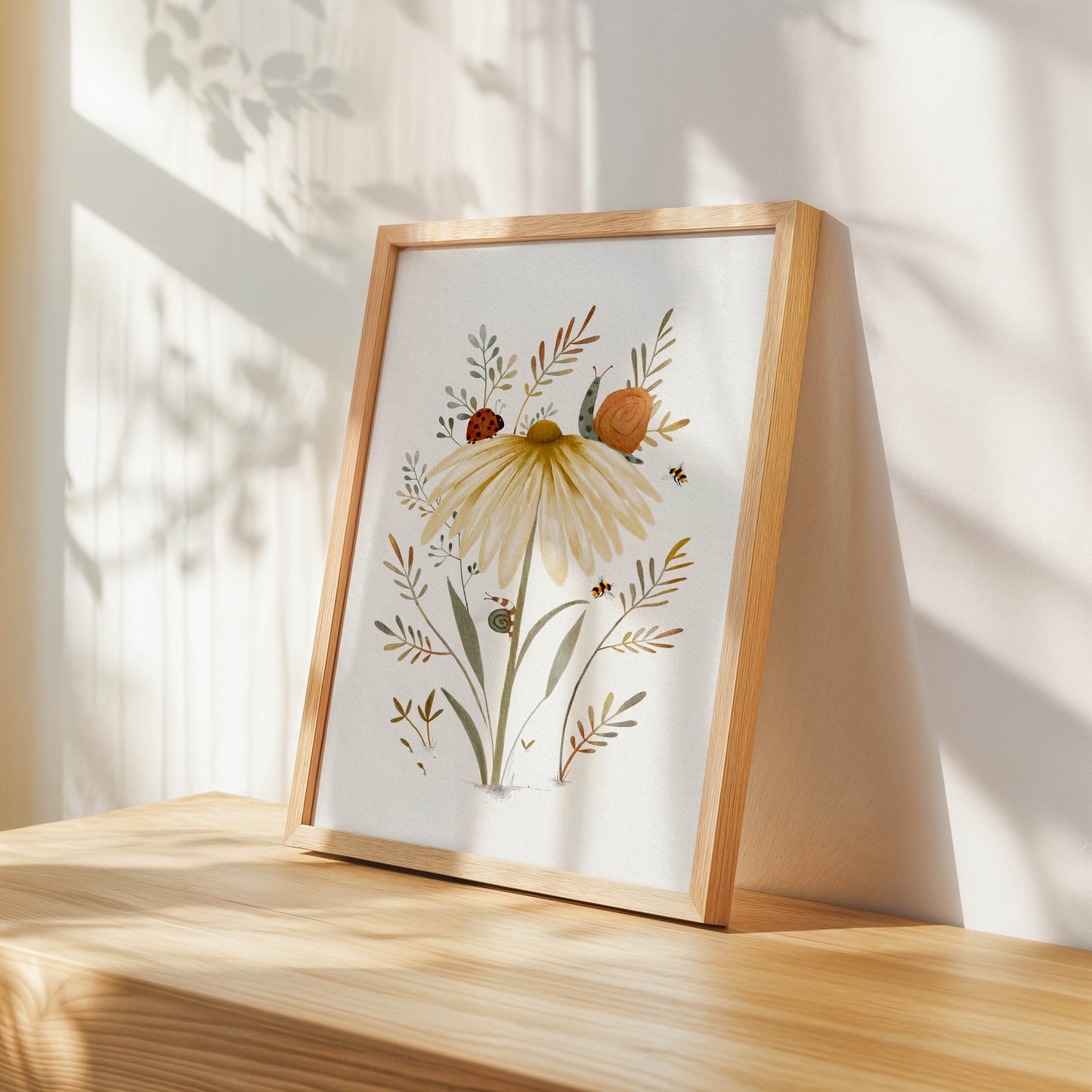 Enchanted Garden Insect Art Print Set - 3 Piece Botanical Collection