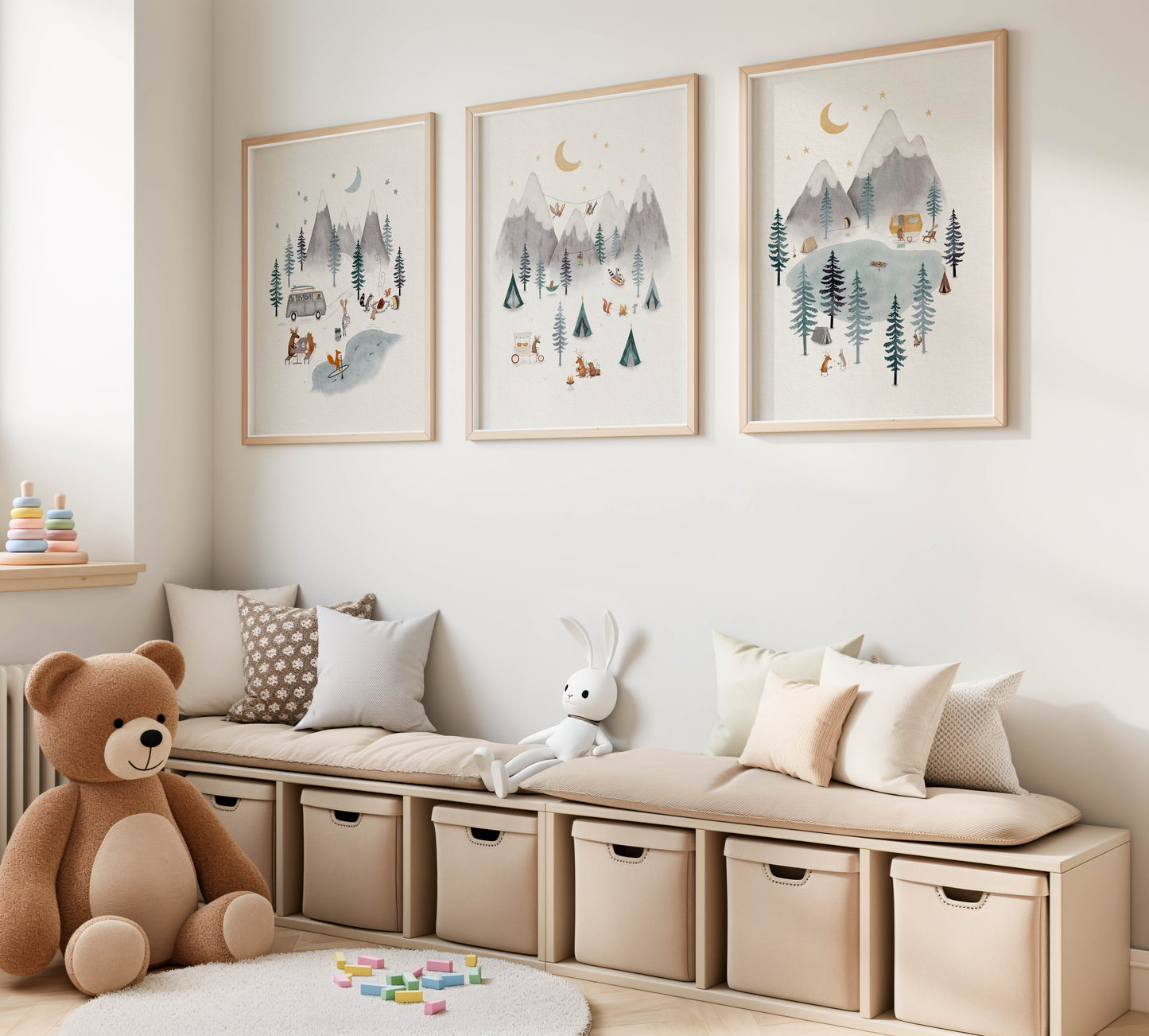 Mountain Adventure Art Prints For Children - Woodland & Camping Theme