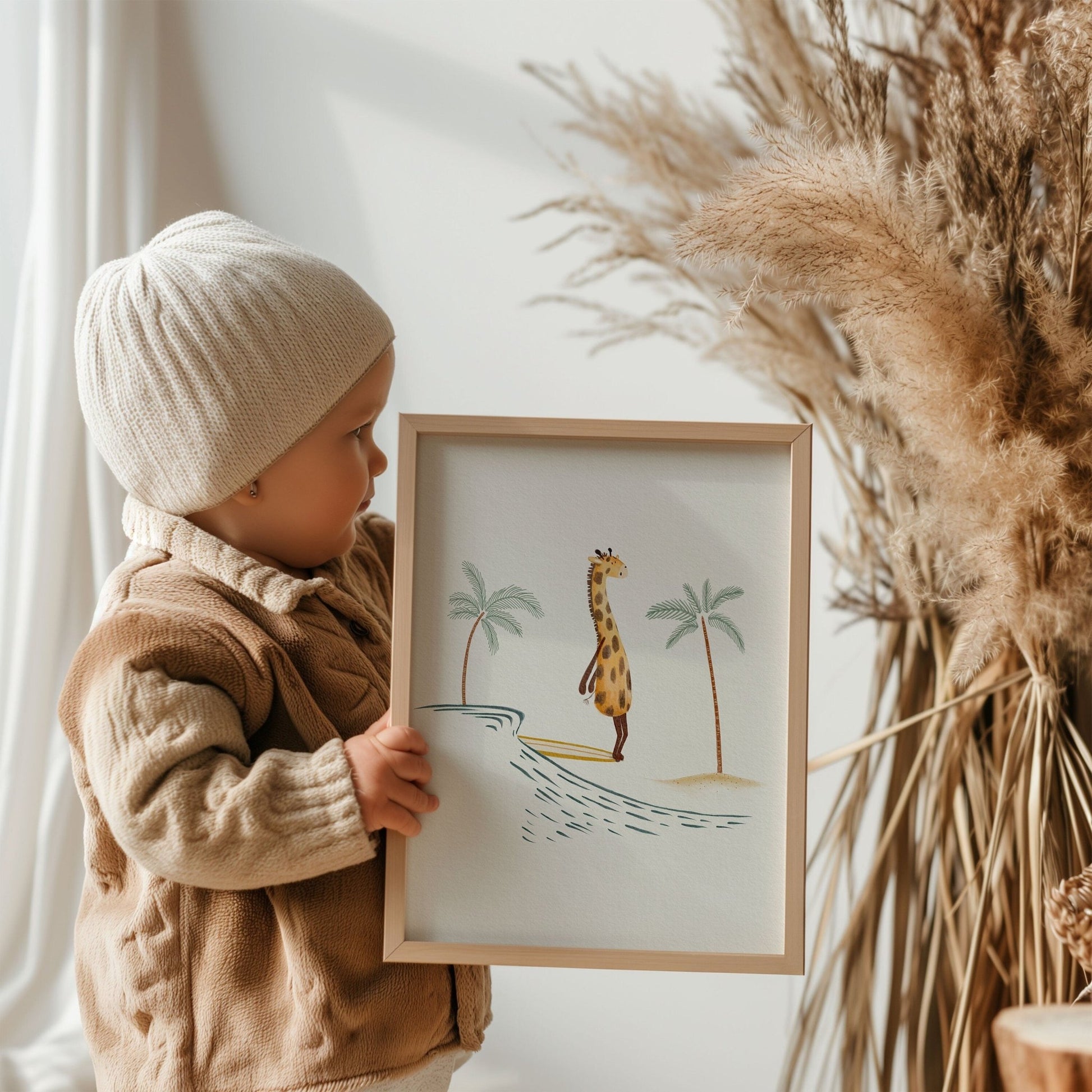 Animal Surfing Art Print - Kids Beach Wall Decor - Prints - Urchin Bay