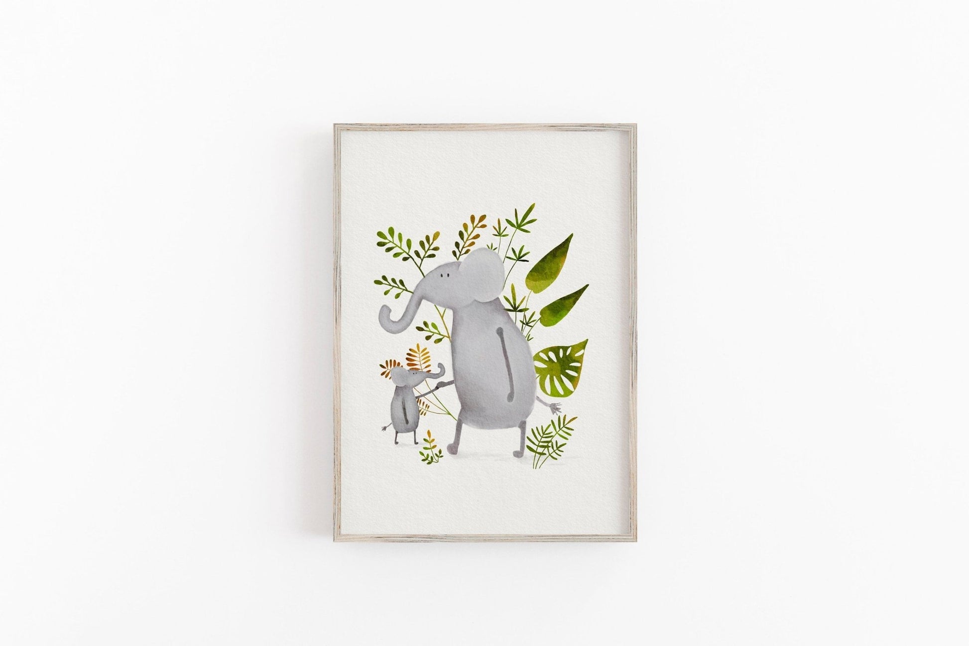 Baby Elephant Nursery Art Print - Hand Painted Wall Decor - Prints - Urchin Bay