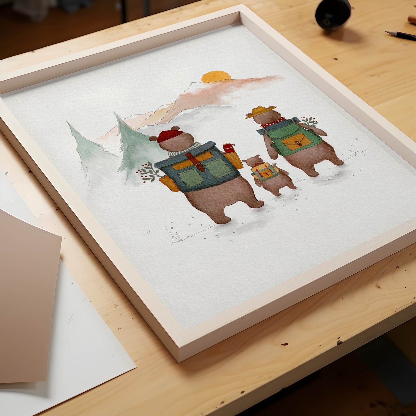 Bear Adventure Camping Print For Kids - Prints - Urchin Bay