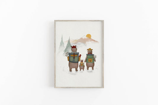 Bear Adventure Camping Print For Kids - Prints - Urchin Bay