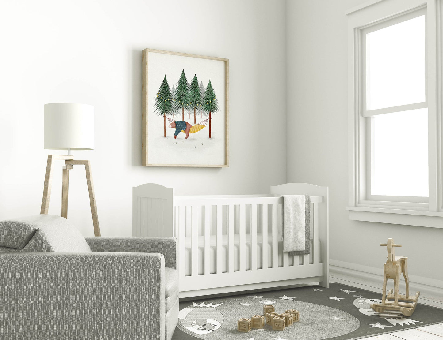 Bear in The Forest Art Print For Children's Room - Prints - Urchin Bay