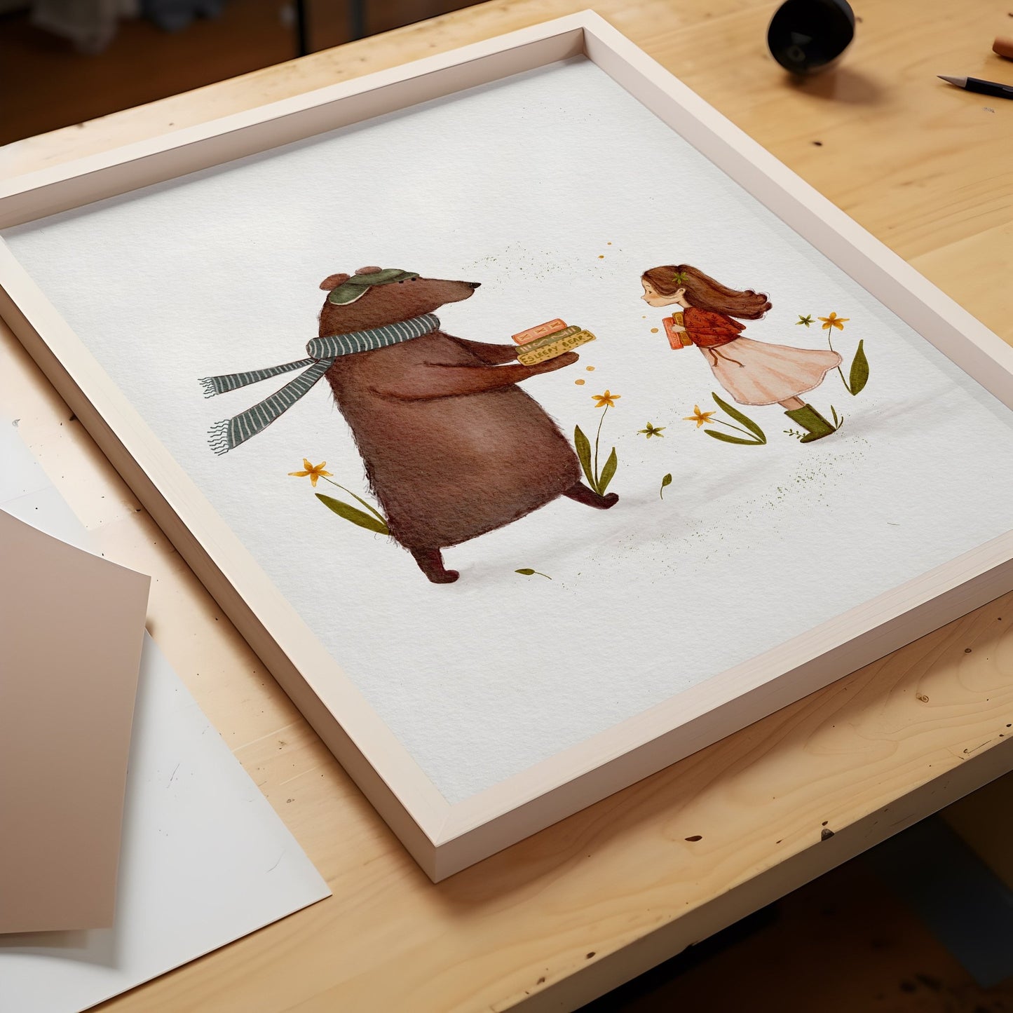 Bear Nursery Illustration, Girl's Whimsical Art Print - Prints - Urchin Bay