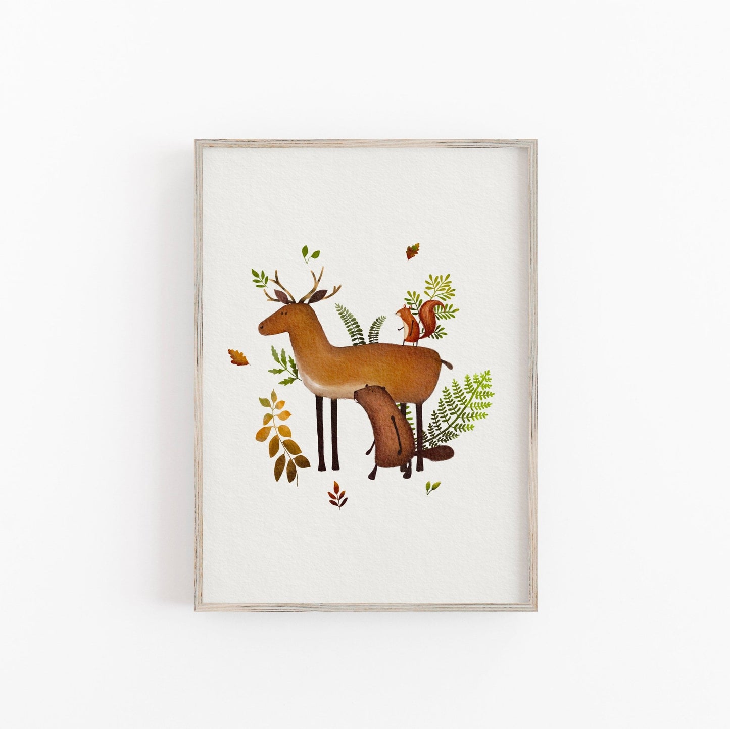 Children's Deer Poster, Woodland Animal Illustration - Prints - Urchin Bay