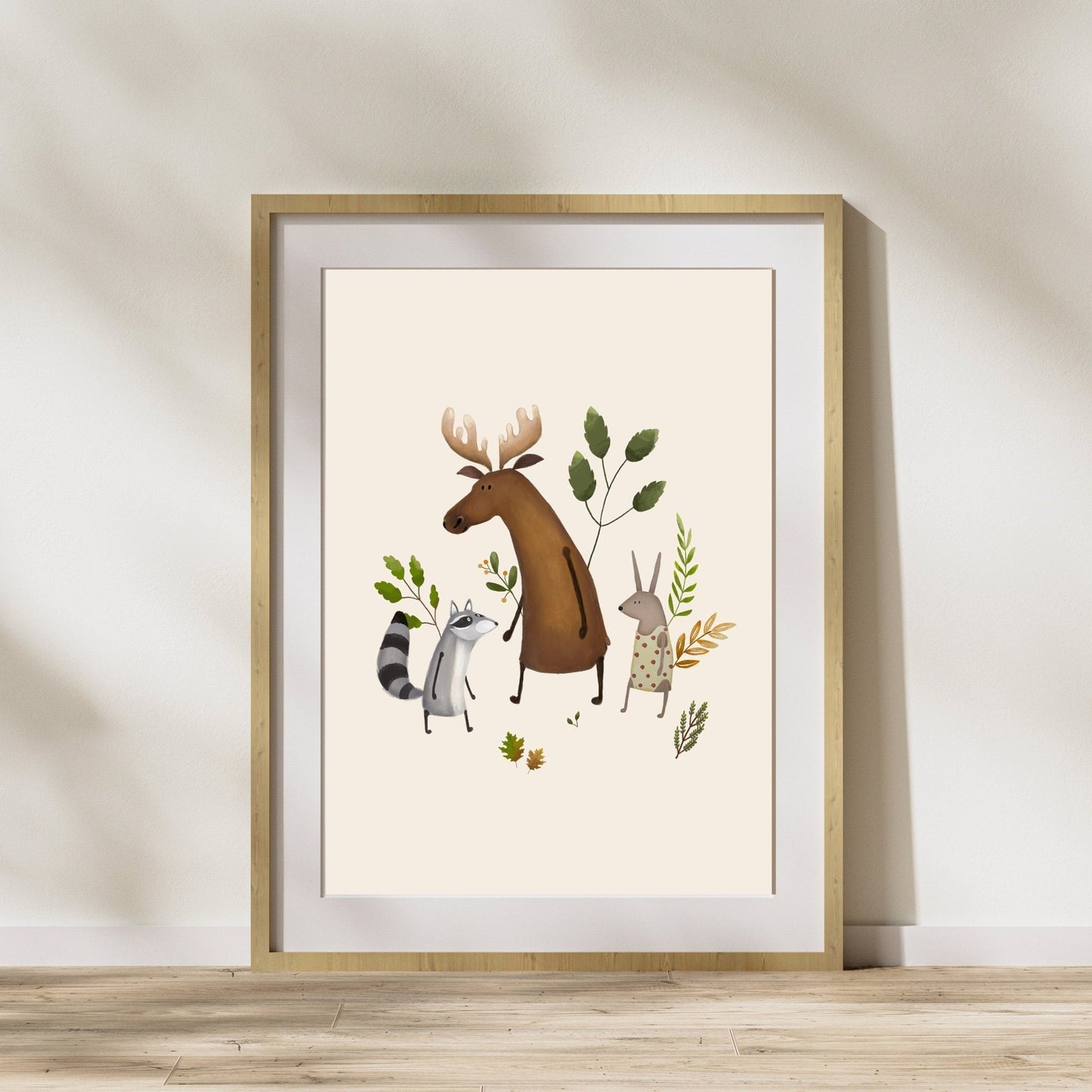 Childrens Moose Poster - Scandi Nursery Animal Print - Prints - Urchin Bay