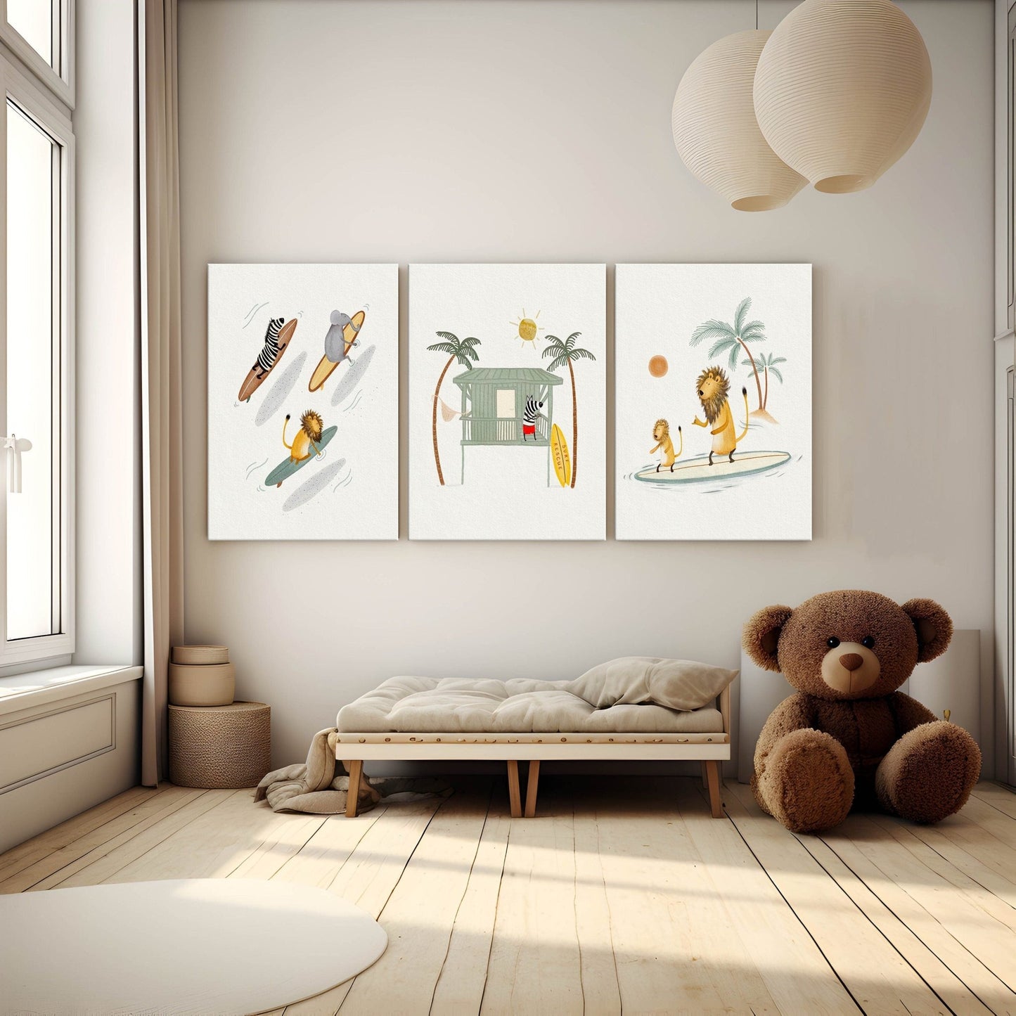 Childrens Surfing Canvas Set - Urchin Bay