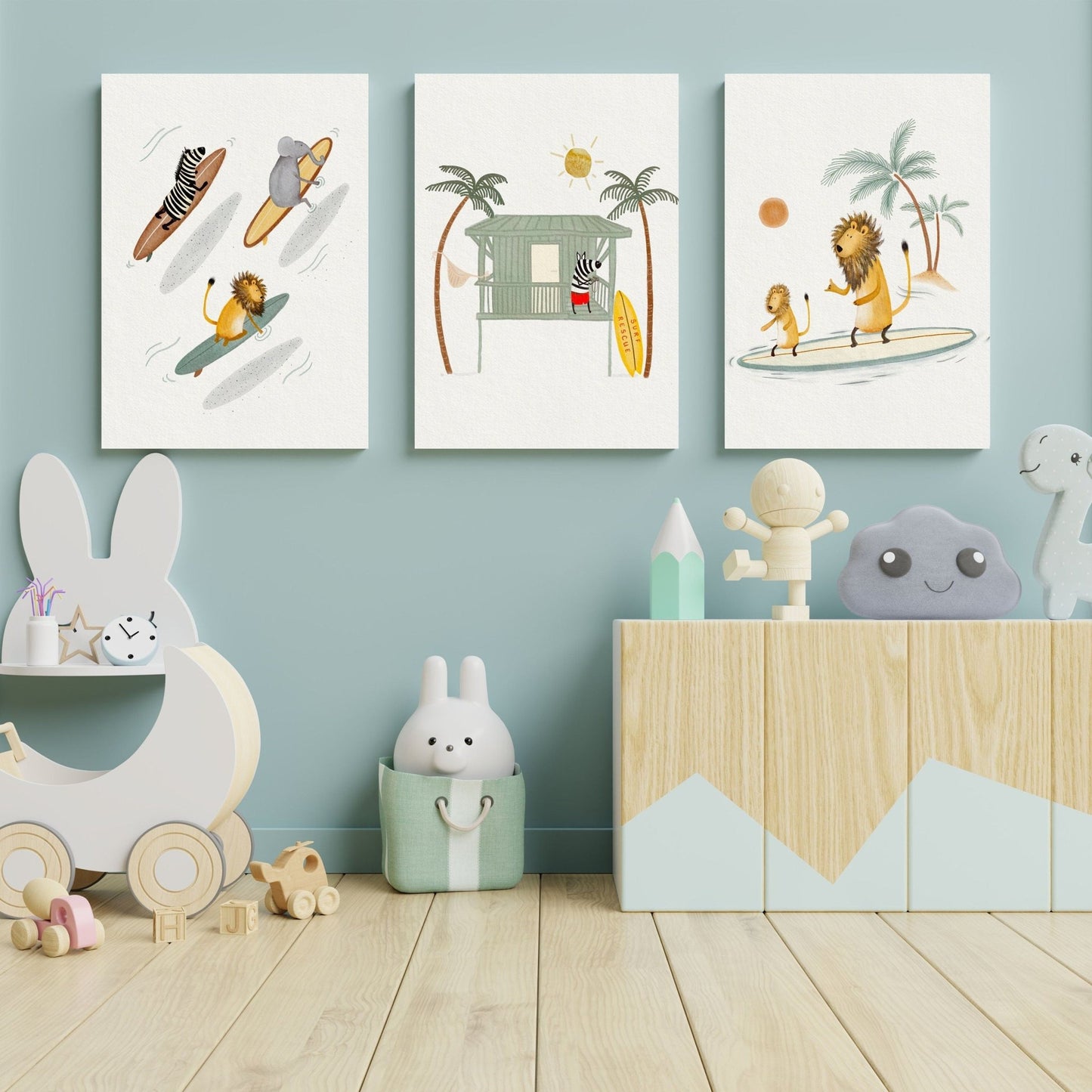 Childrens Surfing Canvas Set - Urchin Bay