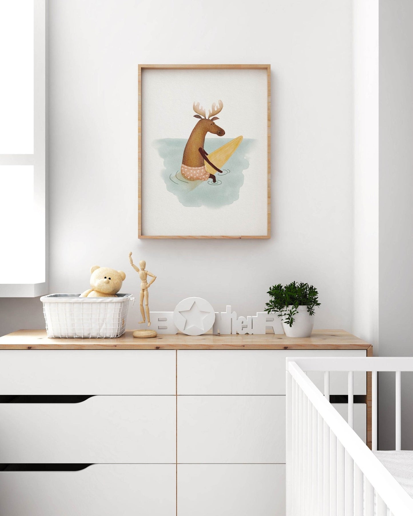 Childrens Surfing Print - Hand Painted Animal Surf Art - Prints - Urchin Bay