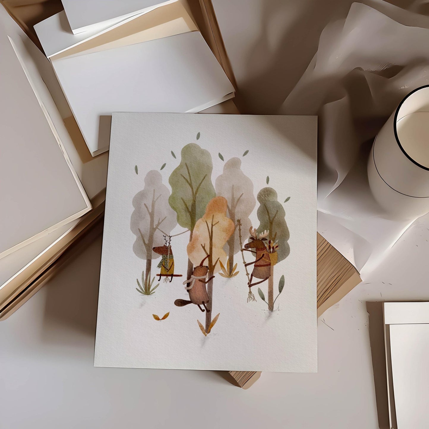 Children's Tree Climbing Illustration - Prints - Urchin Bay