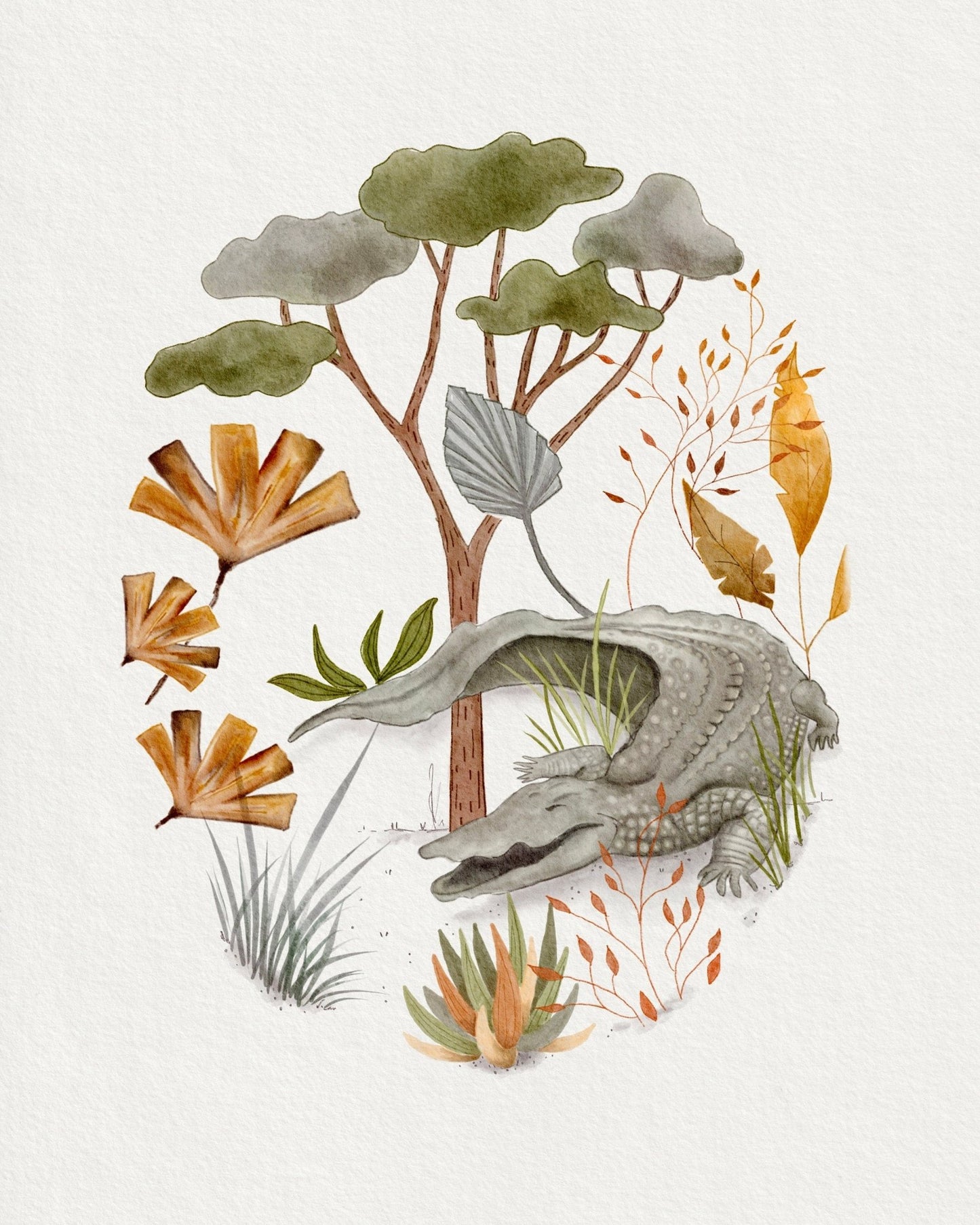 Crocodile Nursery Art Print - Safari Animals Decor for Kids Room - Prints - Urchin Bay