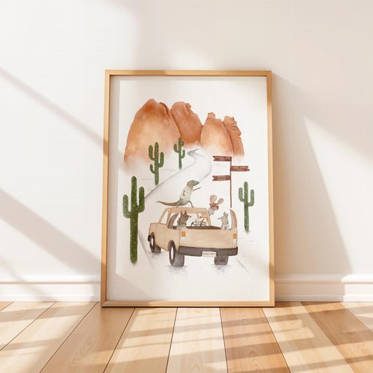 Desert Adventure Animal Art Print For Children - Prints - Urchin Bay