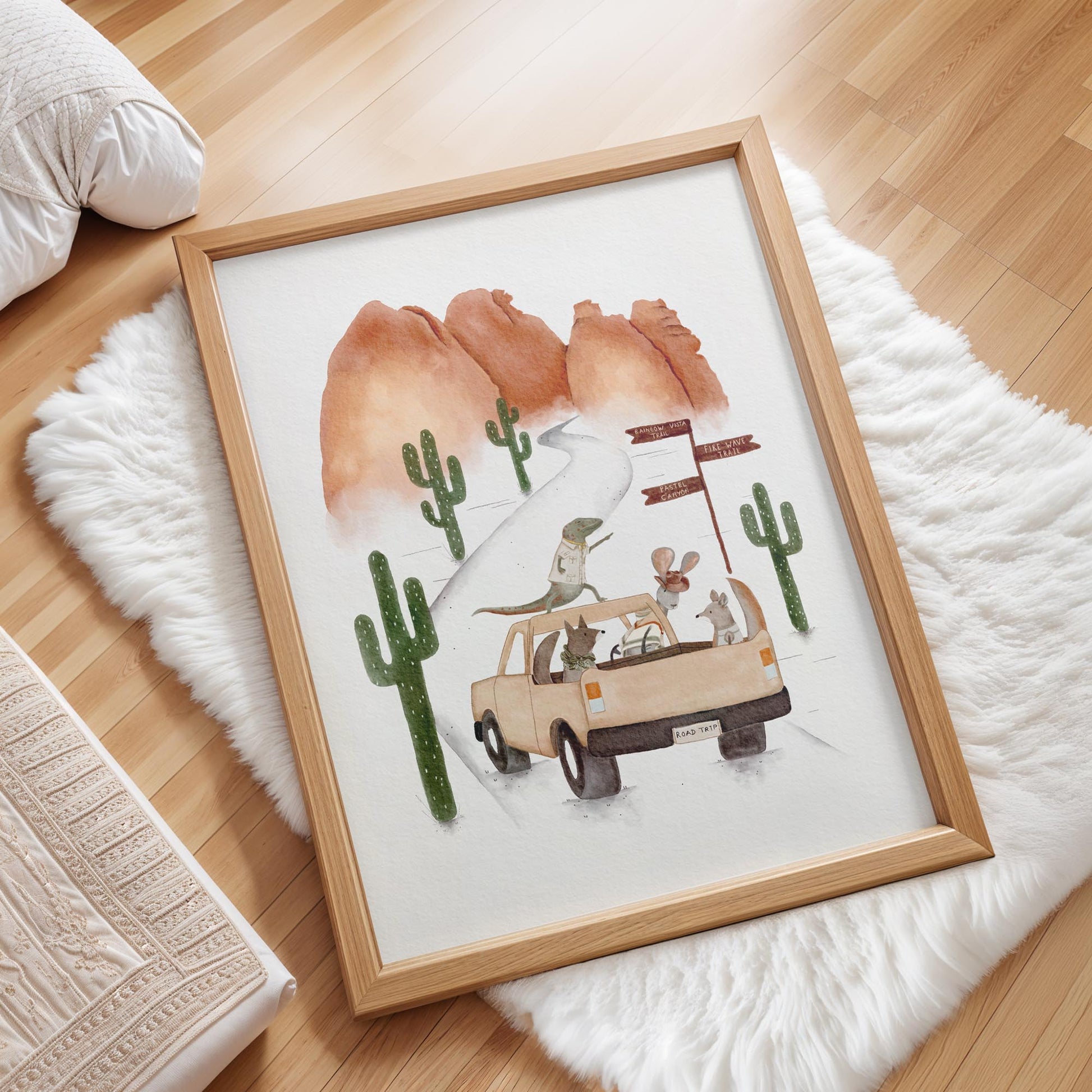 Desert Adventure Animal Art Print For Children - Prints - Urchin Bay