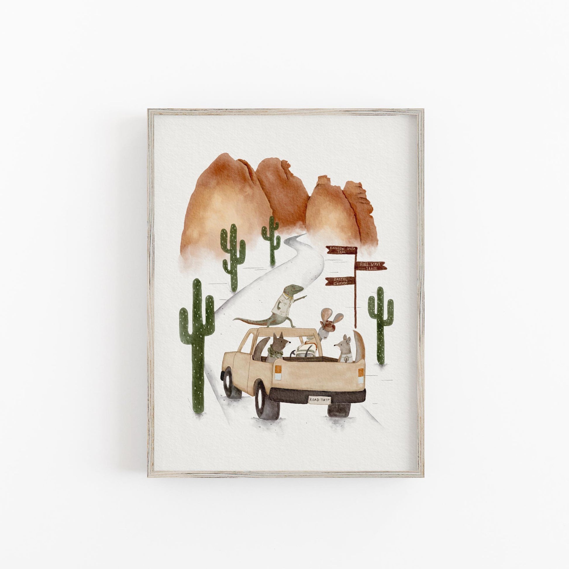 Desert Adventure Animal Art Print For Children - Prints - Urchin Bay