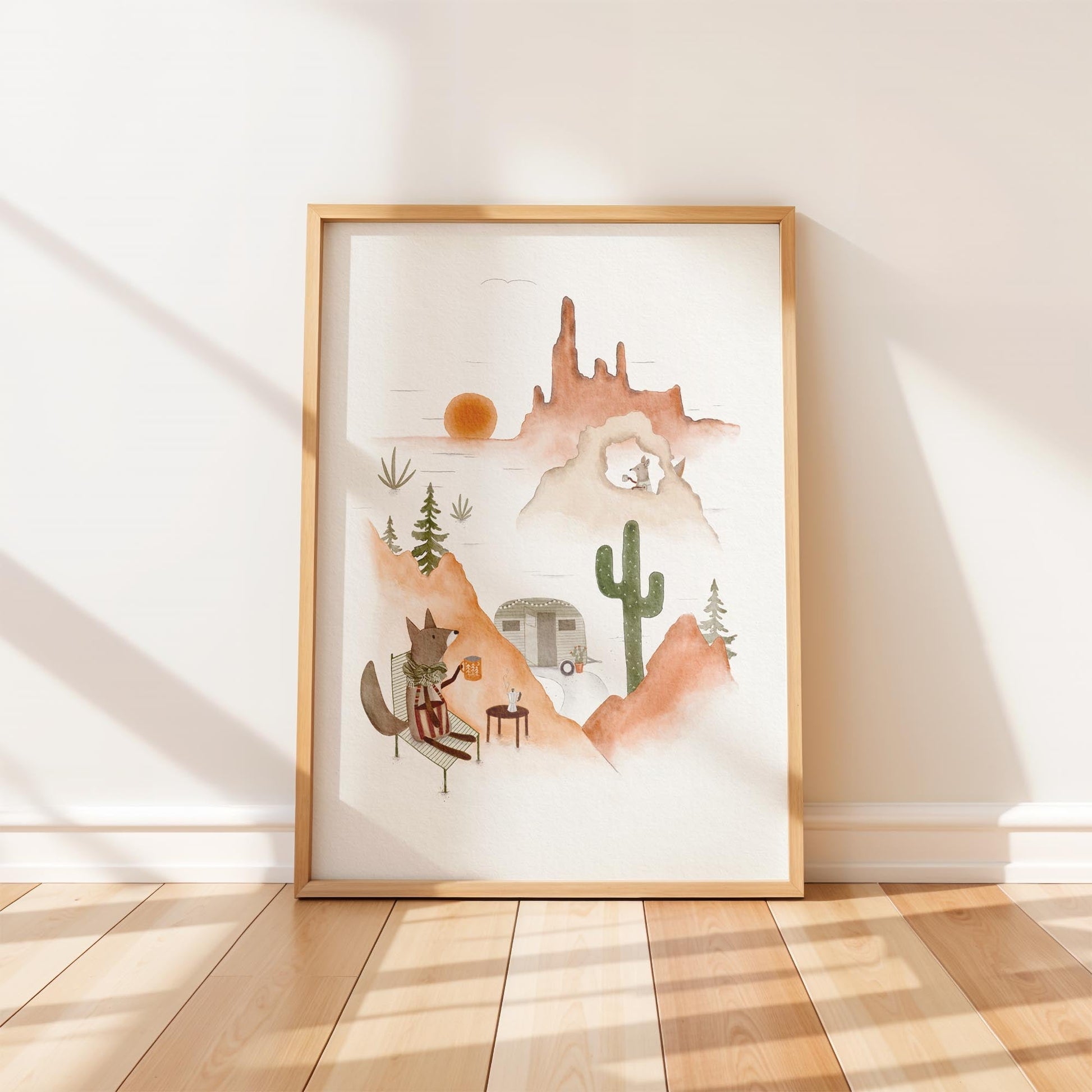 Desert Camping Adventure Art Print For Kids - Prints - Urchin Bay