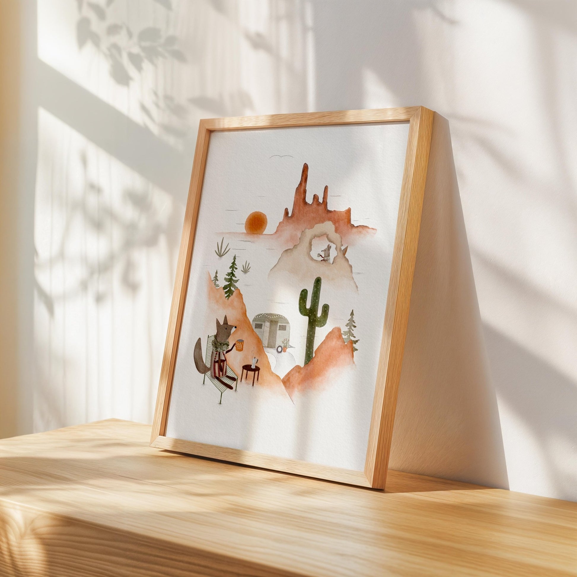 Desert Camping Adventure Art Print For Kids - Prints - Urchin Bay
