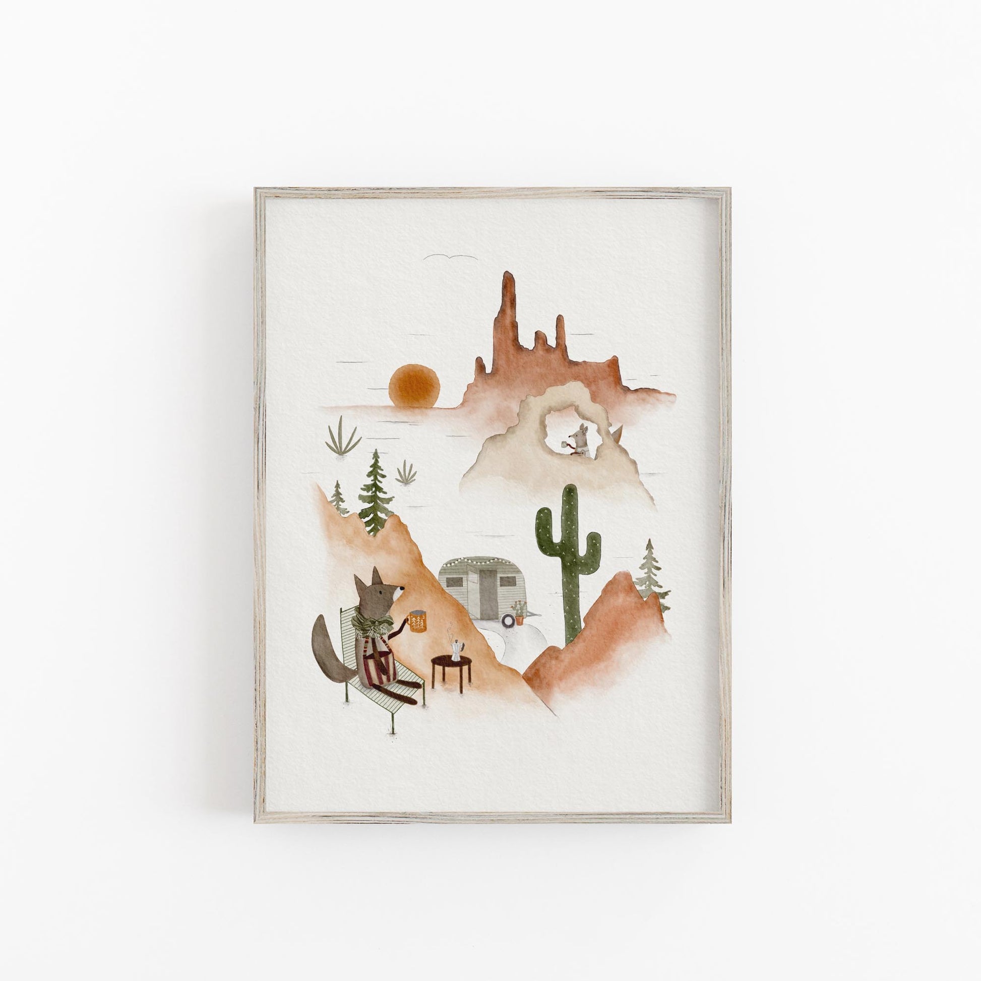 Desert Camping Adventure Art Print For Kids - Prints - Urchin Bay