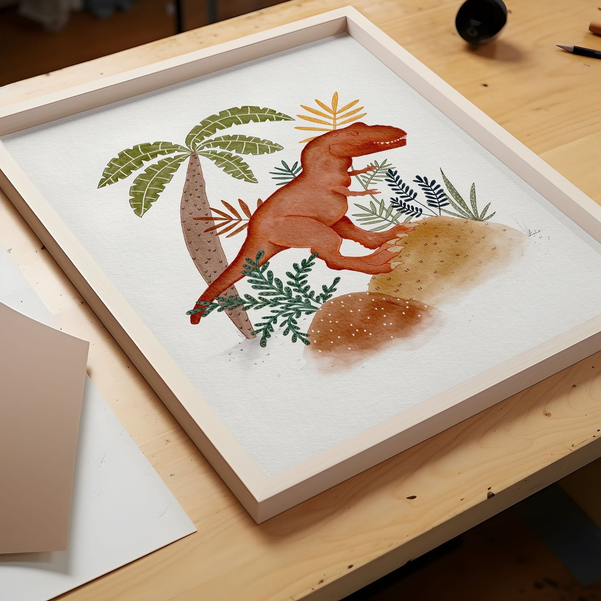 Dinosaur Art Print - Childrens Wall Decor for Boys - Prints - Urchin Bay