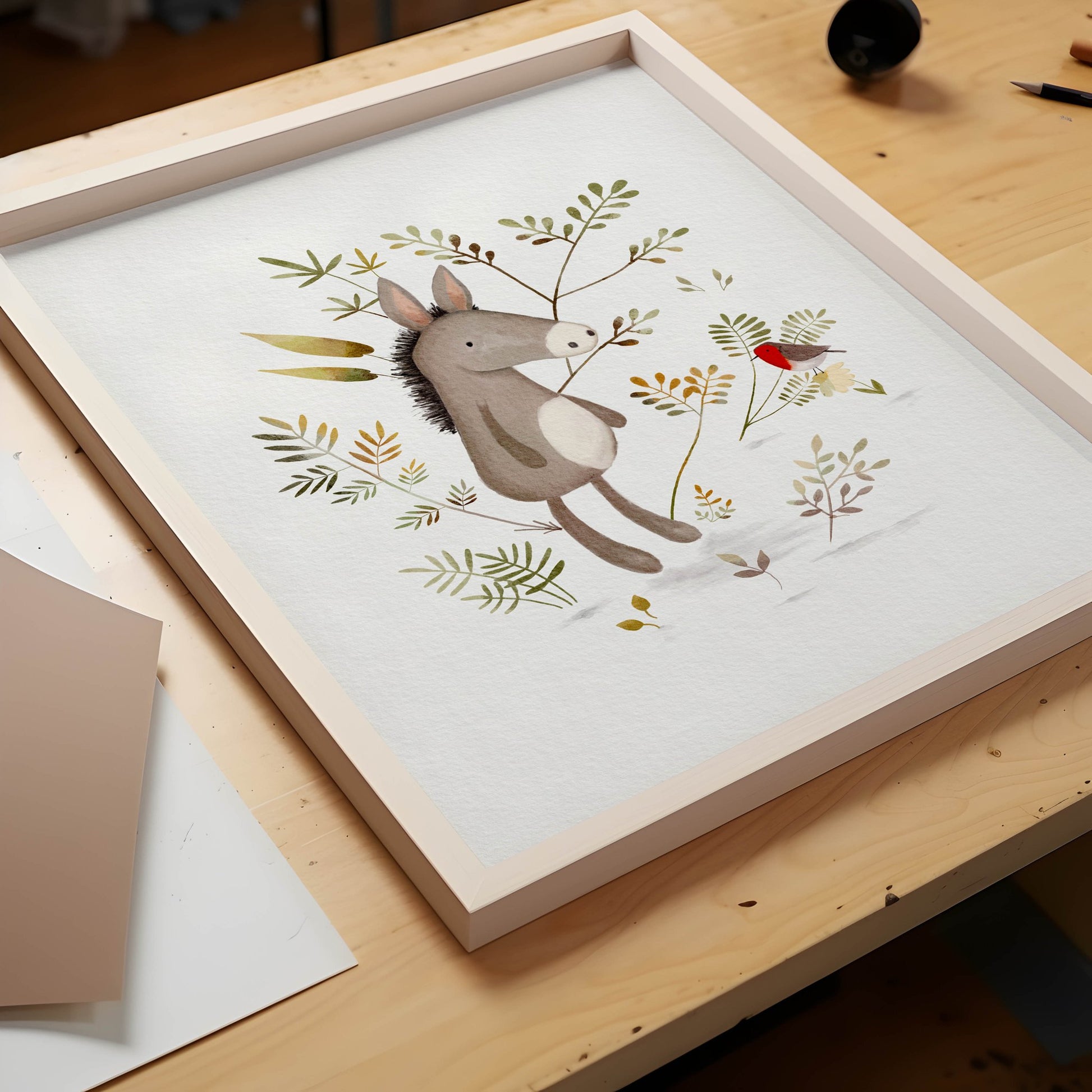 Donkey Illustration For Kids - Prints - Urchin Bay