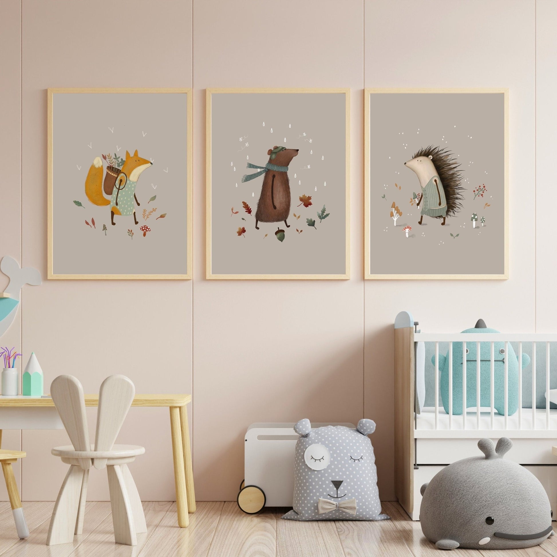 Forest Animal Nursery Prints Set - Prints - Urchin Bay