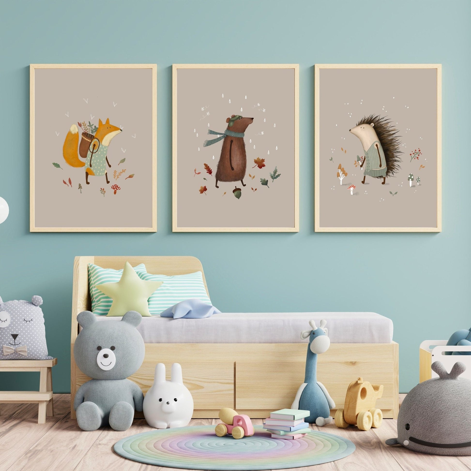 Forest Animal Nursery Prints Set - Prints - Urchin Bay