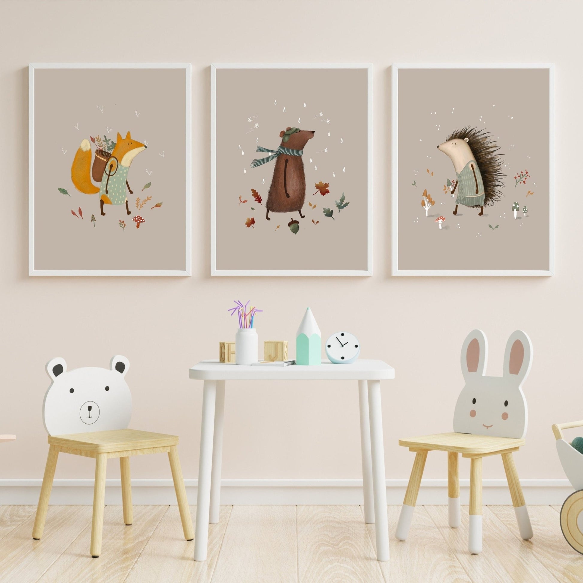 Forest Animal Nursery Prints Set - Prints - Urchin Bay