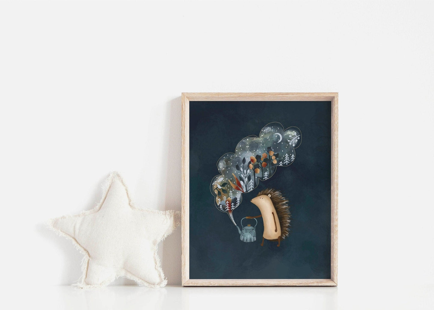 Forest Animal Poster - Night Sky Illustration - Prints - Urchin Bay