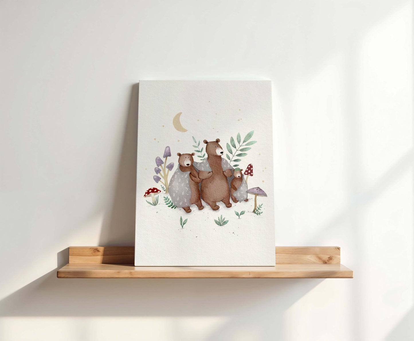 Forest Bear Family Canvas Wall Hanging - Canvas - Urchin Bay