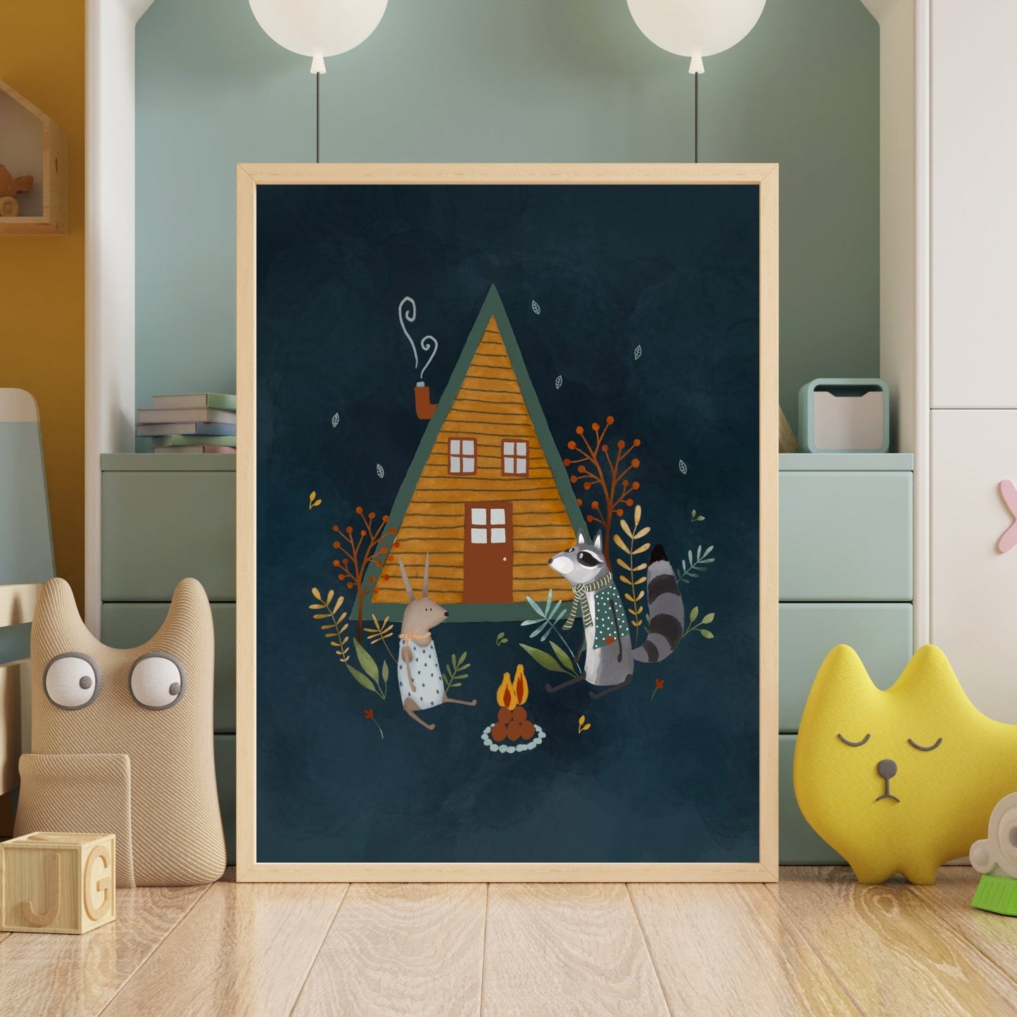 Forest Cabin Art Print, Woodland Wall Art - Prints - Urchin Bay