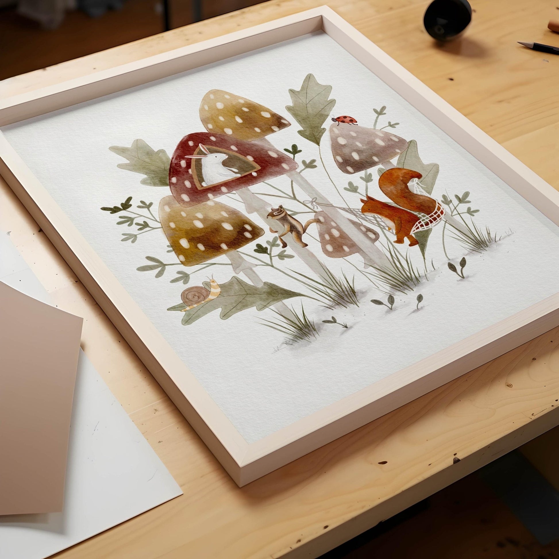 Forest Floor Wonderland – Enchanting Woodland Mushroom Print - Prints - Urchin Bay