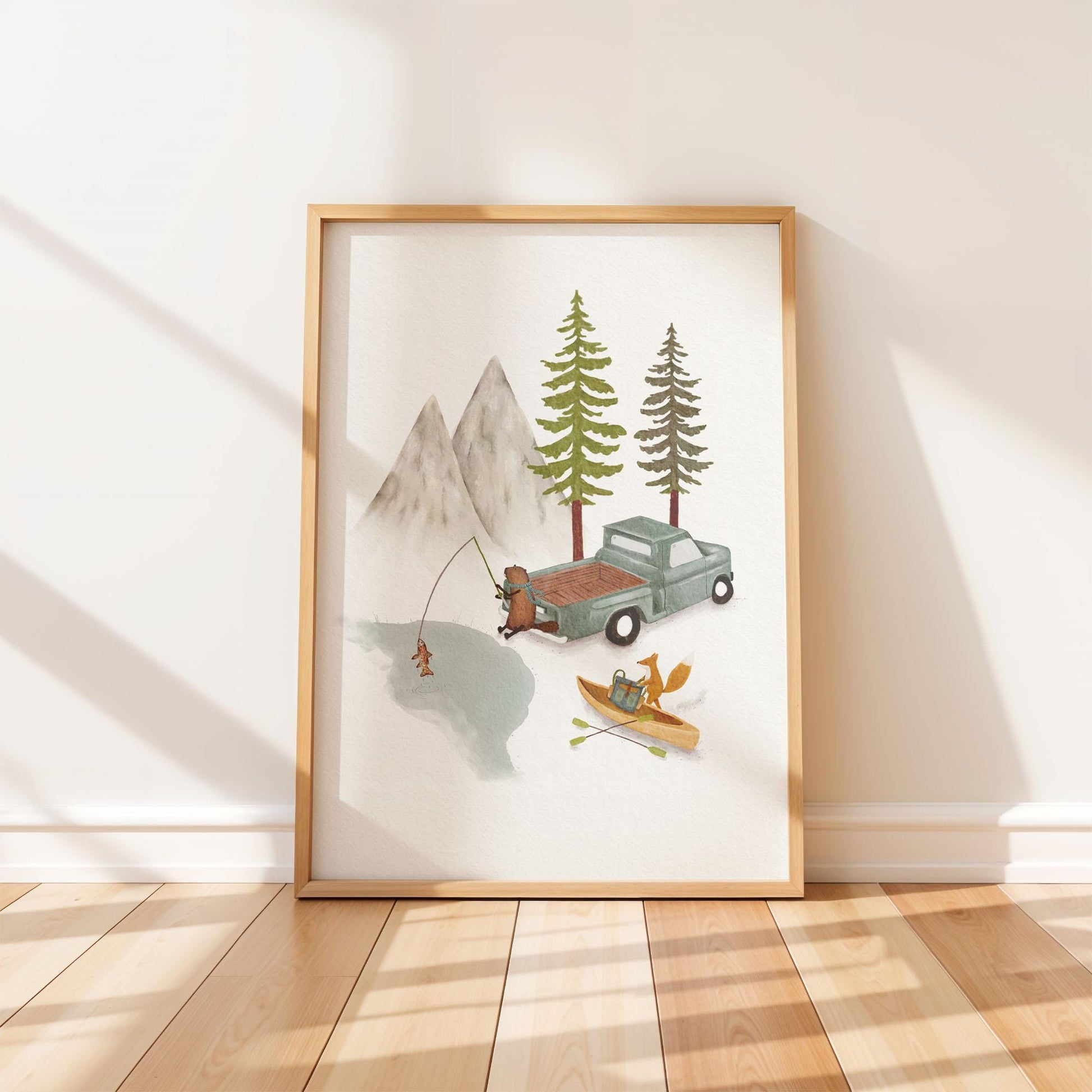 Framed Bear & Fox Adventure Print - Prints - Urchin Bay
