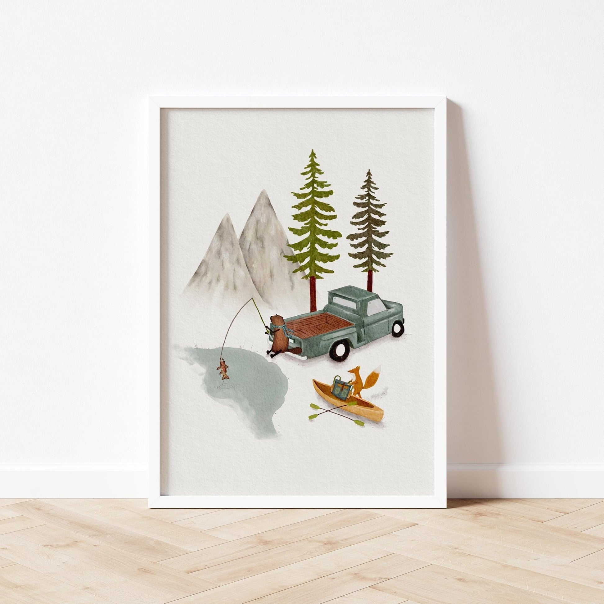 Framed Bear & Fox Adventure Print - Prints - Urchin Bay