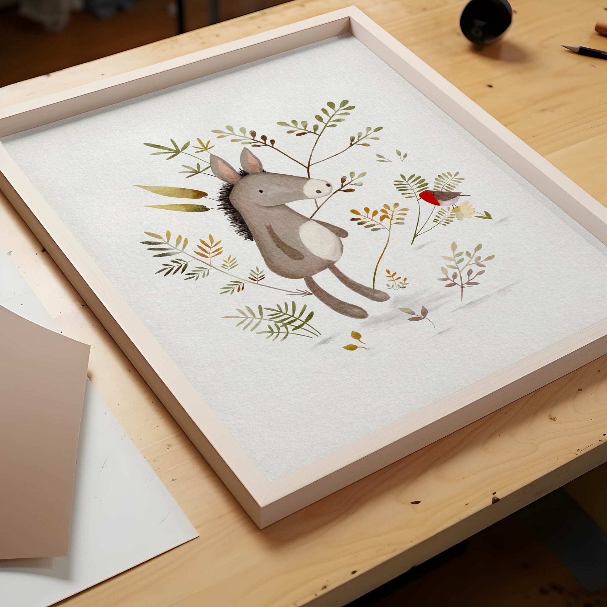 Hand Painted Donkey Print for Kids Room - Prints - Urchin Bay