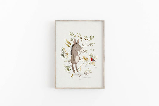 Hand Painted Donkey Print for Kids Room - Prints - Urchin Bay