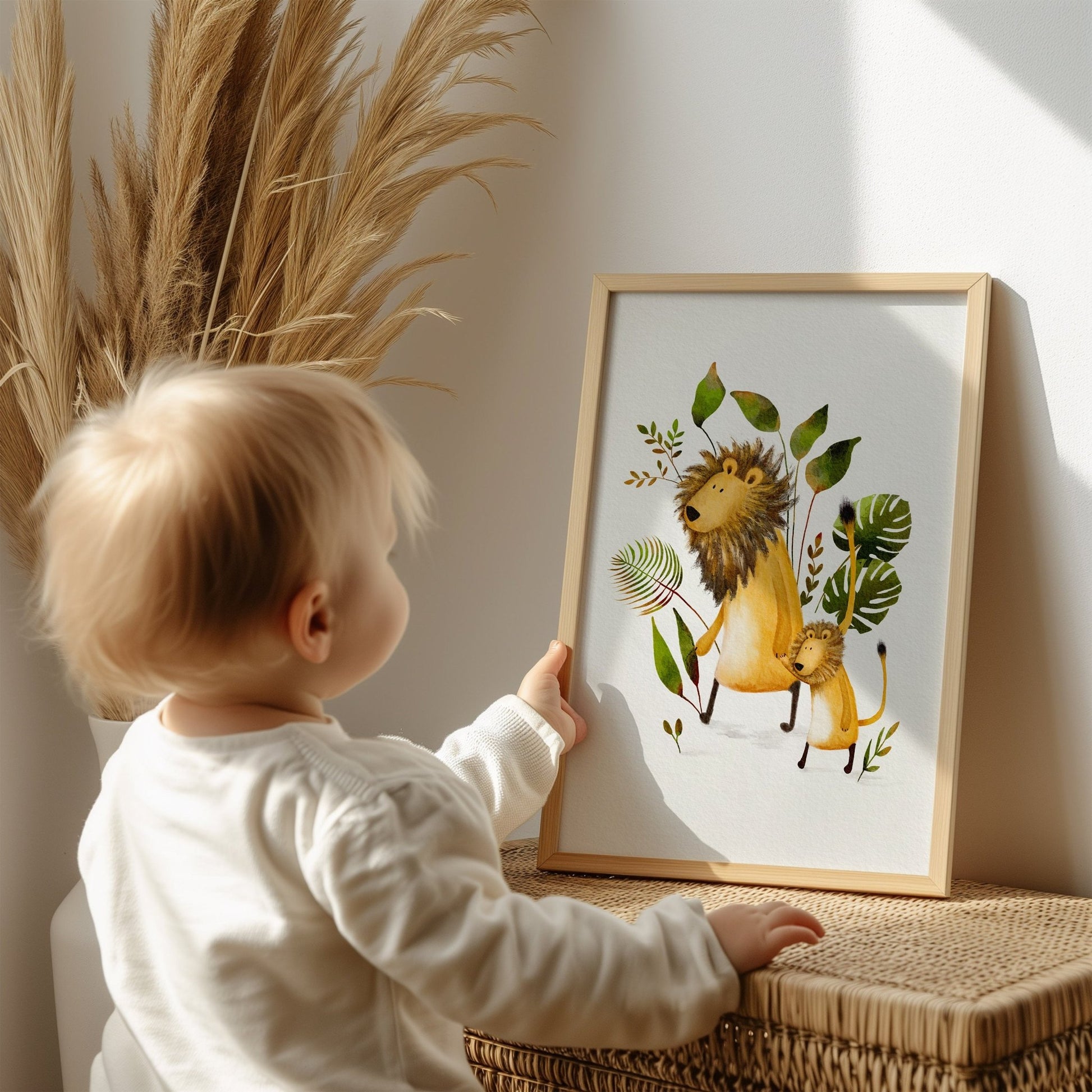 Hand - Painted Lion Safari Nursery Art Print - Prints - Urchin Bay