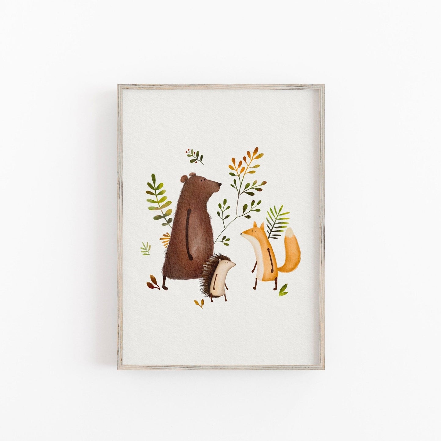 Hand Painted Woodland Animal Wall Art for Kids - Prints - Urchin Bay