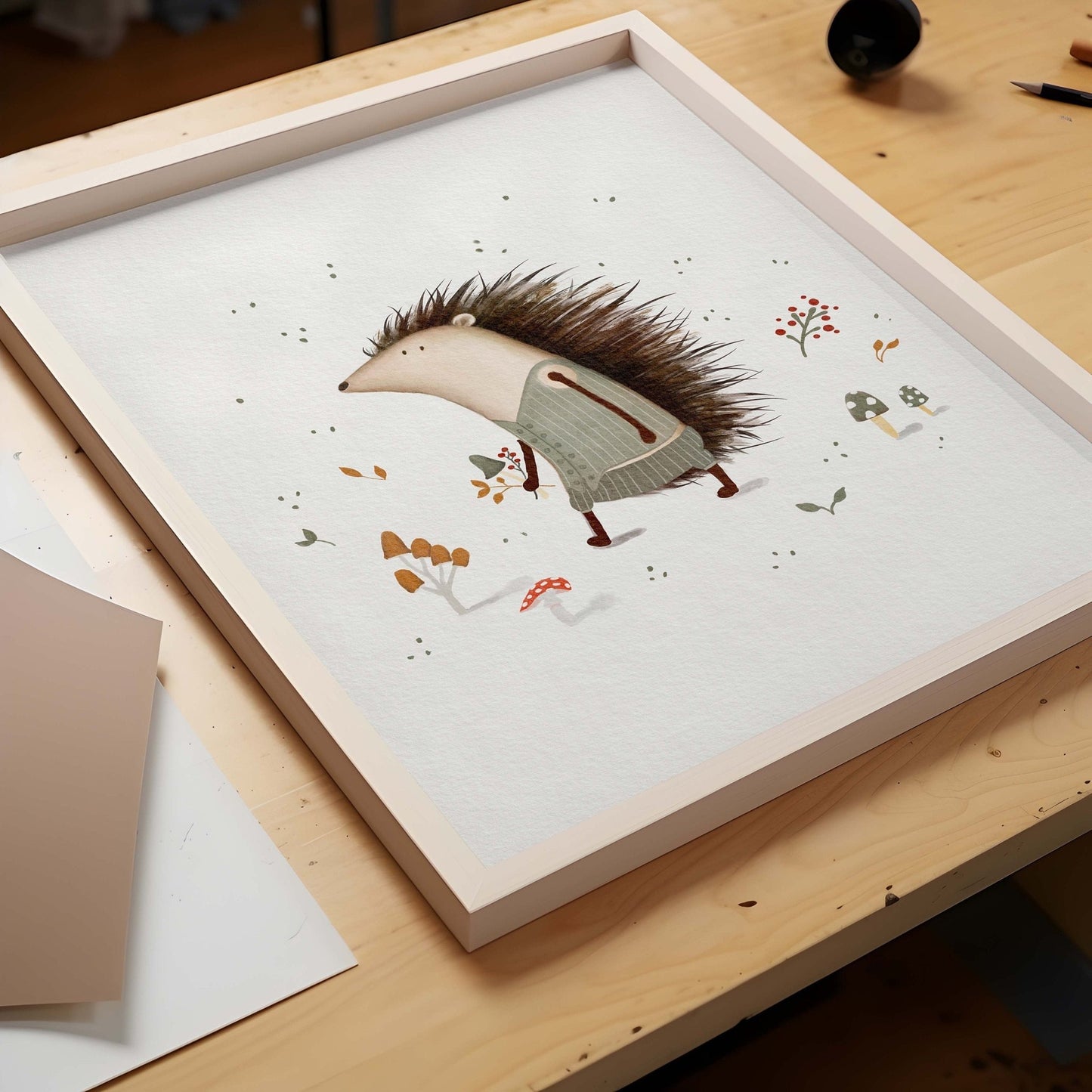 Hedgehog Art Print - Woodland Animal Nursery Decor - Prints - Urchin Bay