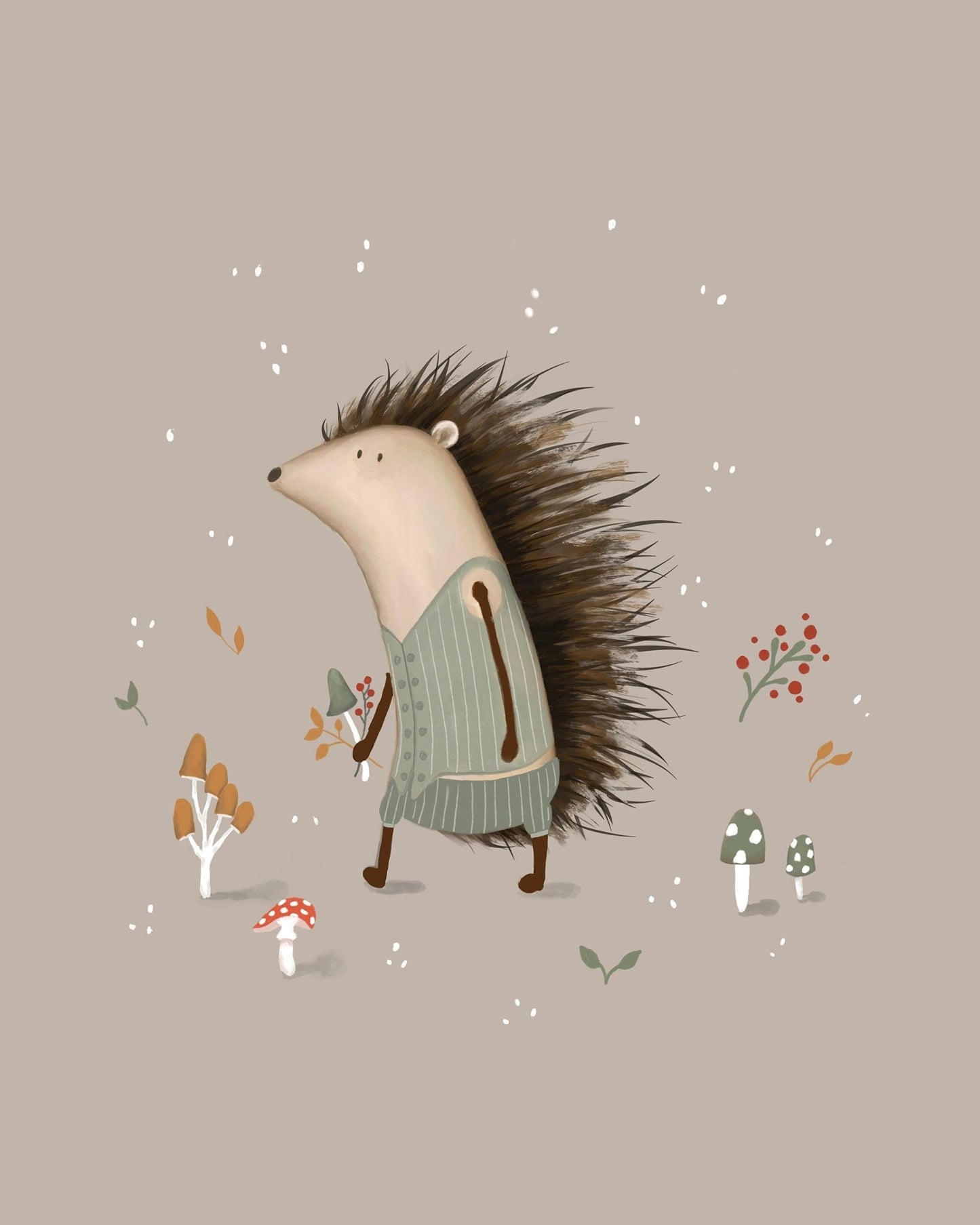 Hedgehog Picture for Childs Room - Prints - Urchin Bay