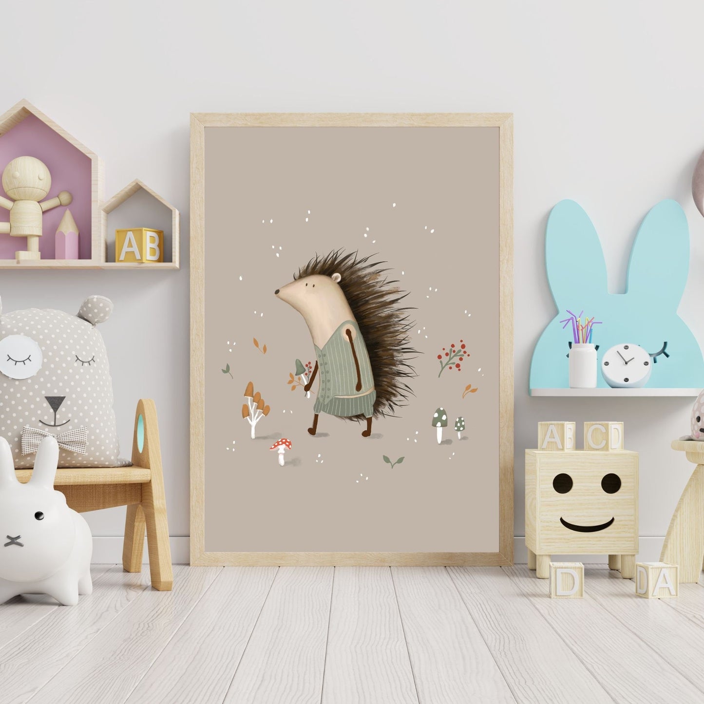Hedgehog Picture for Childs Room - Prints - Urchin Bay
