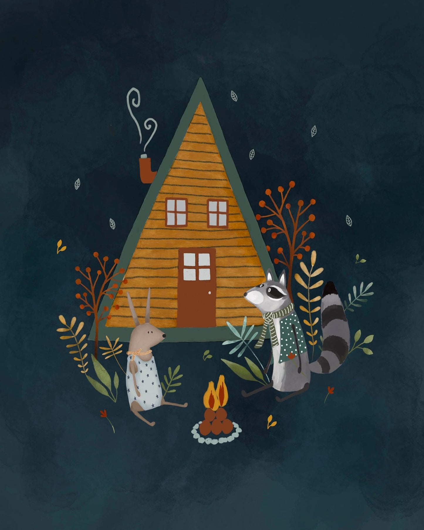 Kids Animal Art Prints - Night Sky Forest Nursery Set - Prints - Urchin Bay