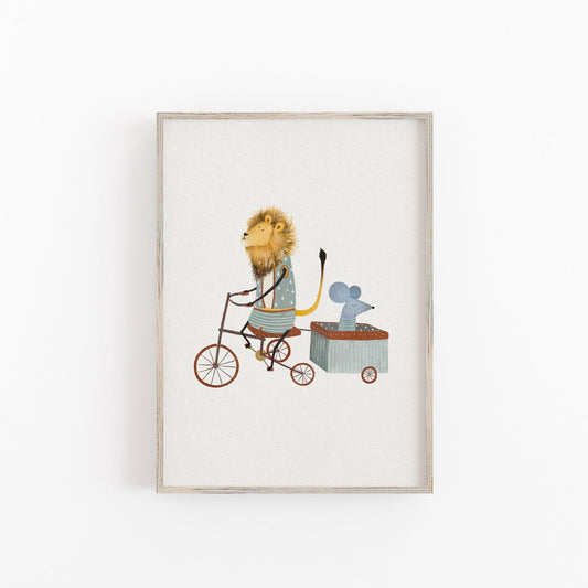 Kids Lion Art Print - Whimsical Safari Nursery Decor - Prints - Urchin Bay