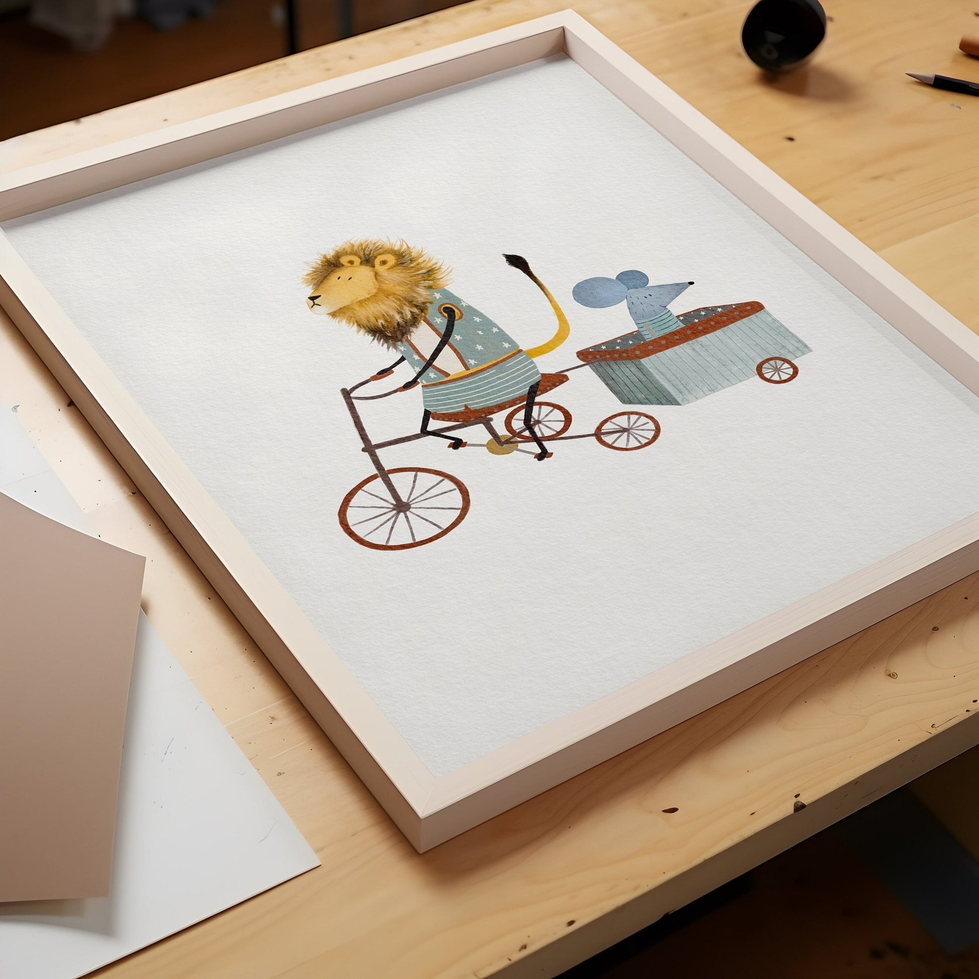 Kids Lion Art Print - Whimsical Safari Nursery Decor - Prints - Urchin Bay