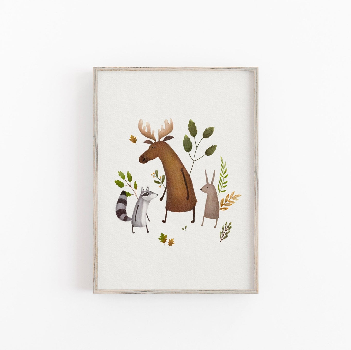Kids Moose Poster, Woodland Animal Illustration - Prints - Urchin Bay