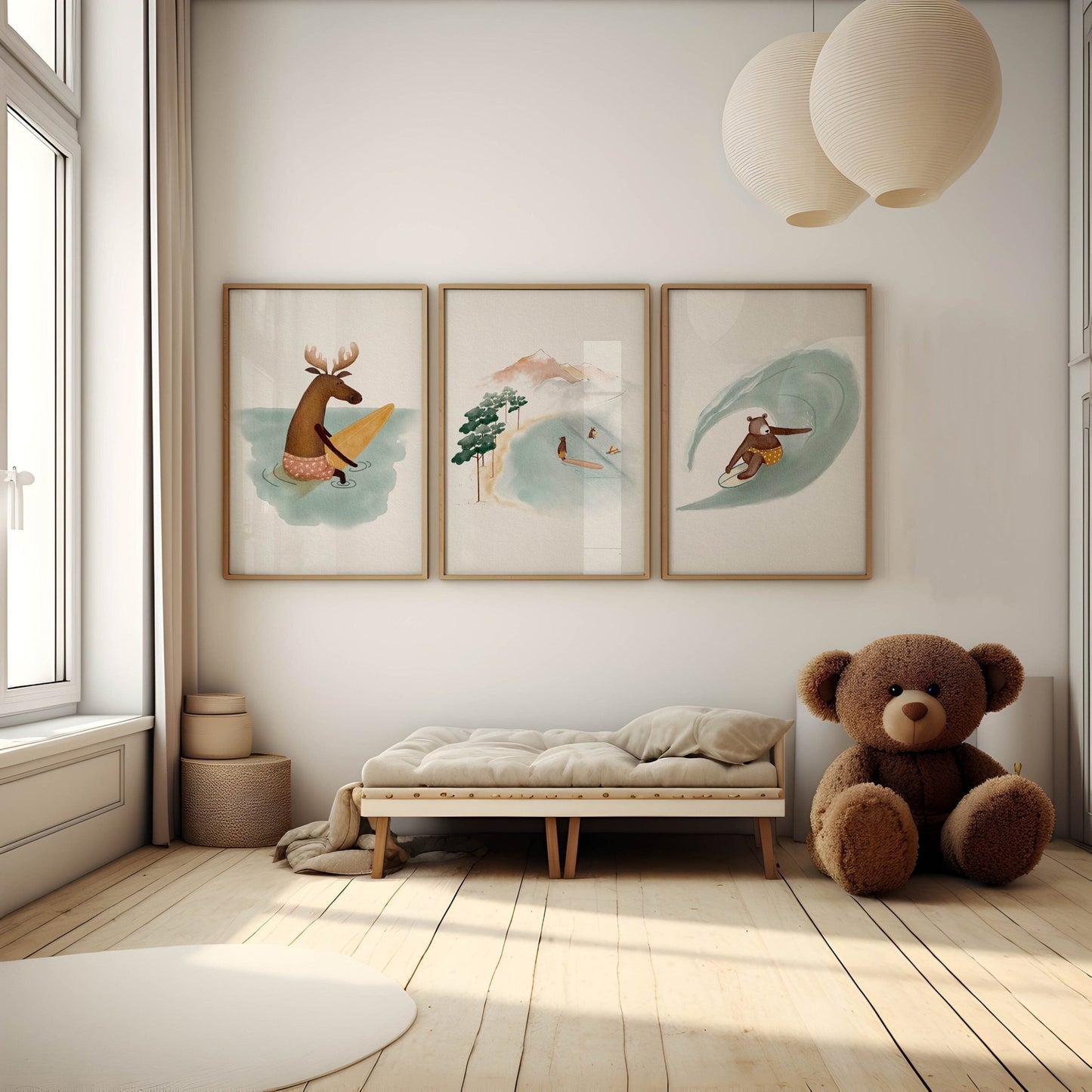 Kids Surf Art Print Set - Beach Decor - Prints - Urchin Bay
