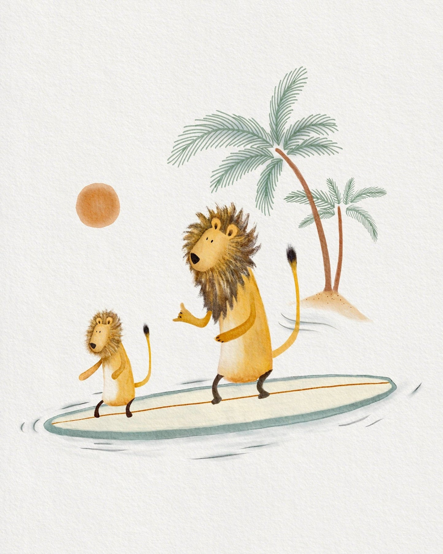 Kids Surfing Animal Canvas Set - Urchin Bay