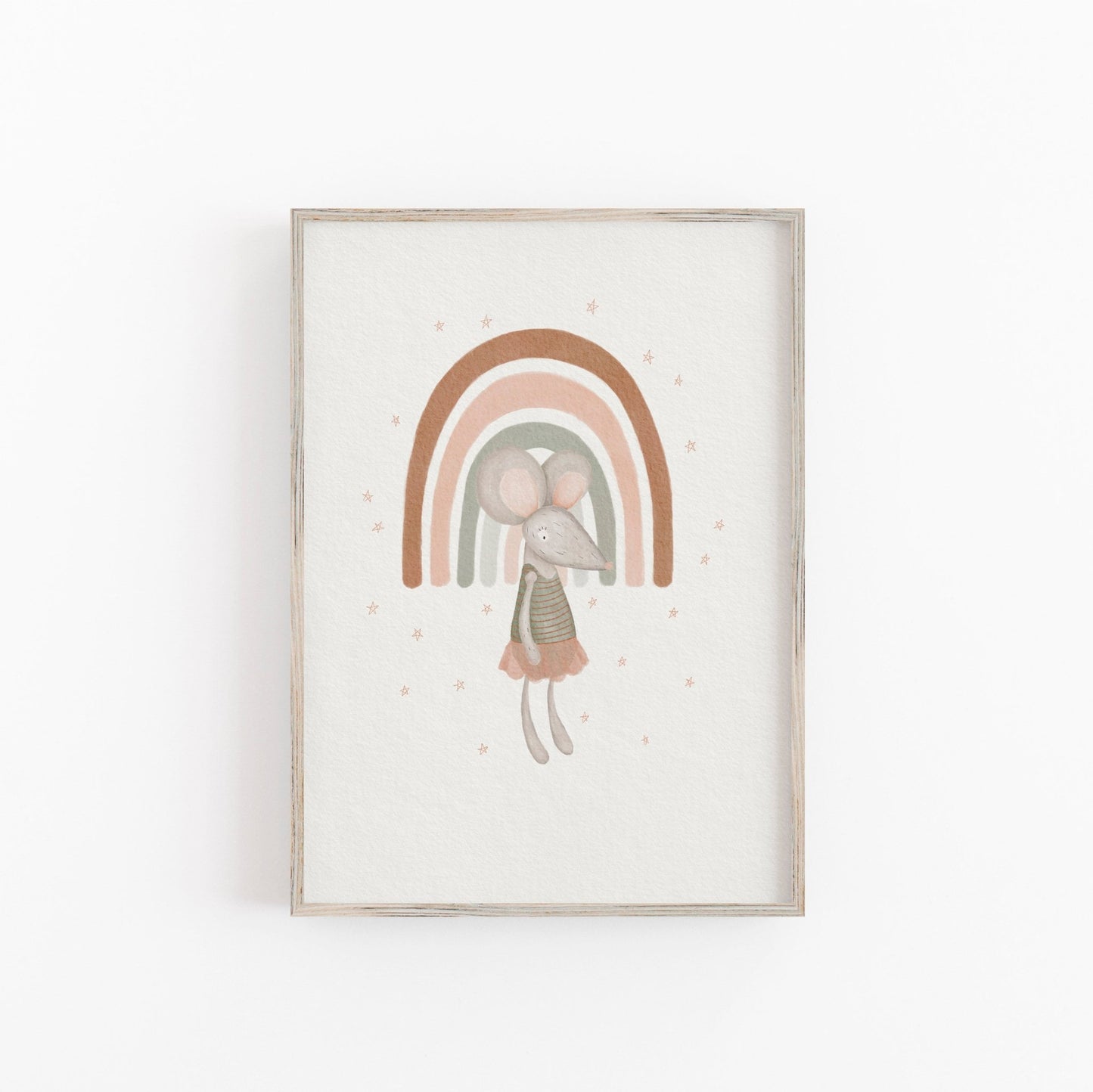 Mouse Nursery Art Print, Rainbow Nursery Decor - Prints - Urchin Bay