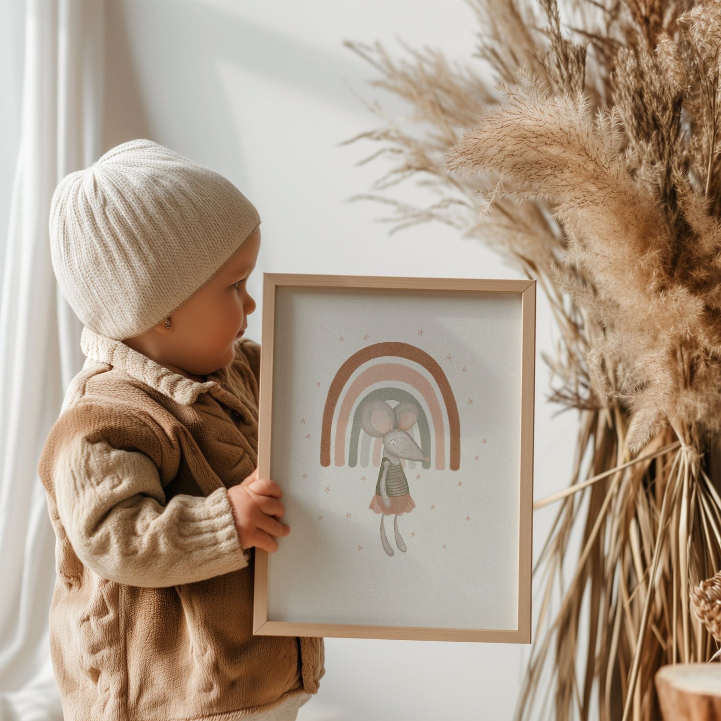 Mouse Nursery Art Print, Rainbow Nursery Decor - Prints - Urchin Bay