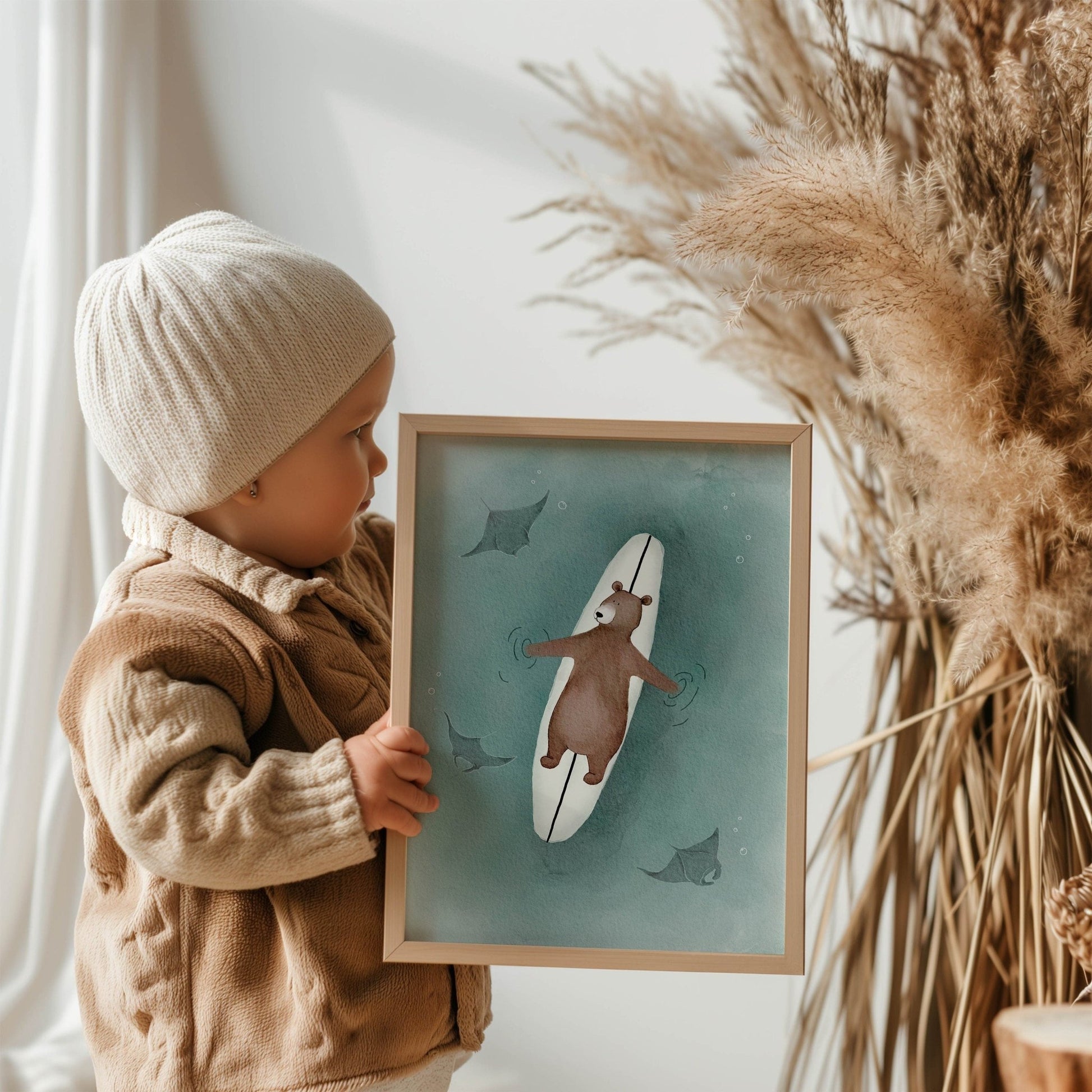 Nautical Manta Ray Art Print for Ocean Themed Room - Prints - Urchin Bay